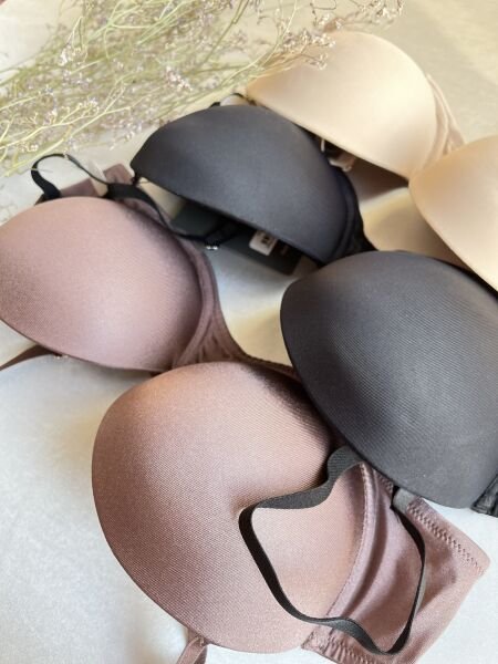 Straplez Double Push Up, Ekstra Dolgulu Mikro Bronz Kahve Sütyen