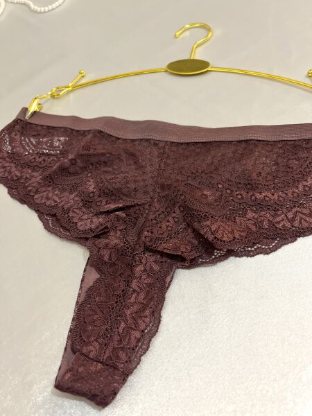 Dantelli Kahverengi Brazilian Külot